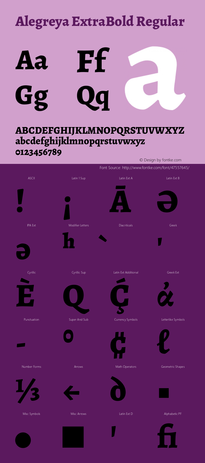 Alegreya ExtraBold Version 2.003; ttfautohint (v1.6) Font Sample