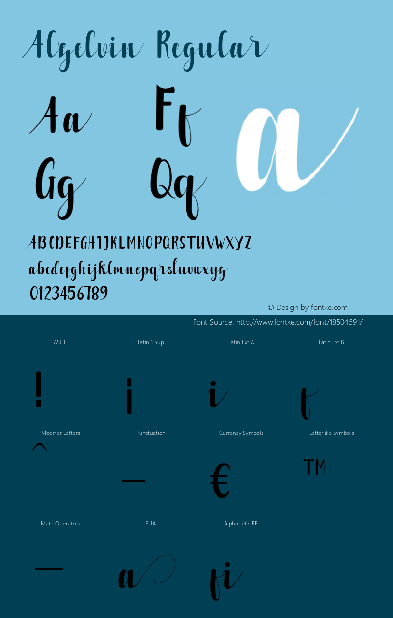 Alzelvin Regular Version 1.000; ttfautohint (v1.3) Font Sample