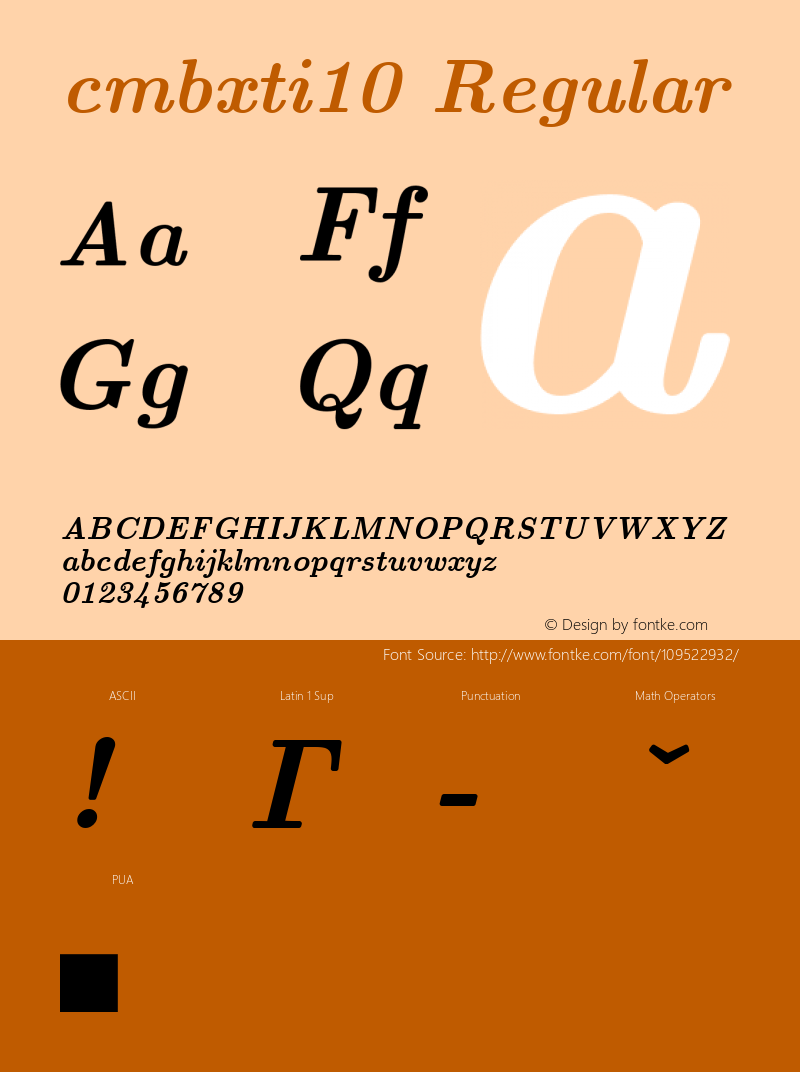 cmbxti10 Regular 1.1/12-Nov-94 Font Sample