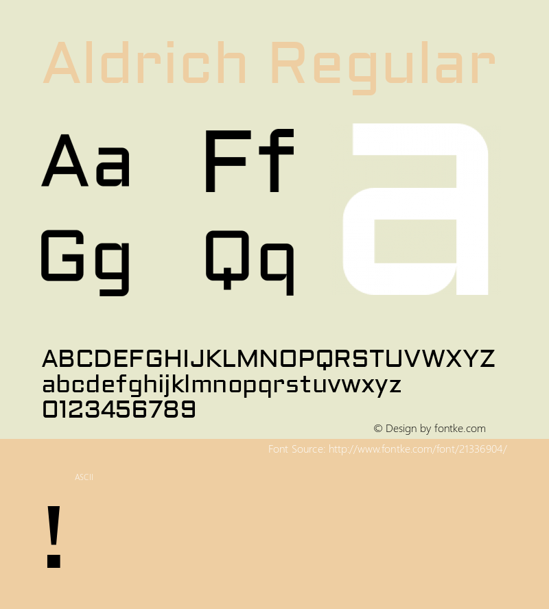 Aldrich Version 1.0 Font Sample