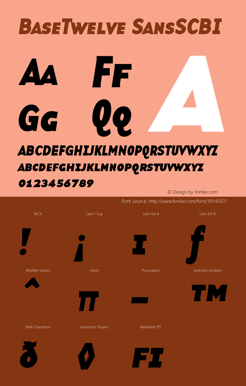 BaseTwelve SansSCBI Version 001.000 Font Sample