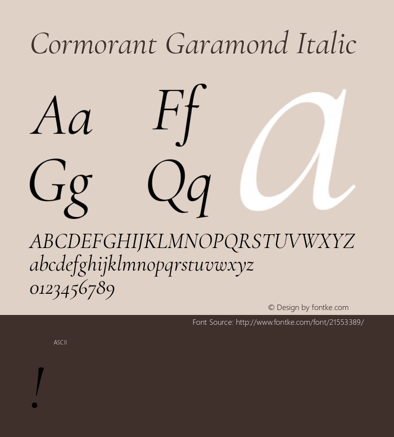 Cormorant Garamond Italic  Font Sample