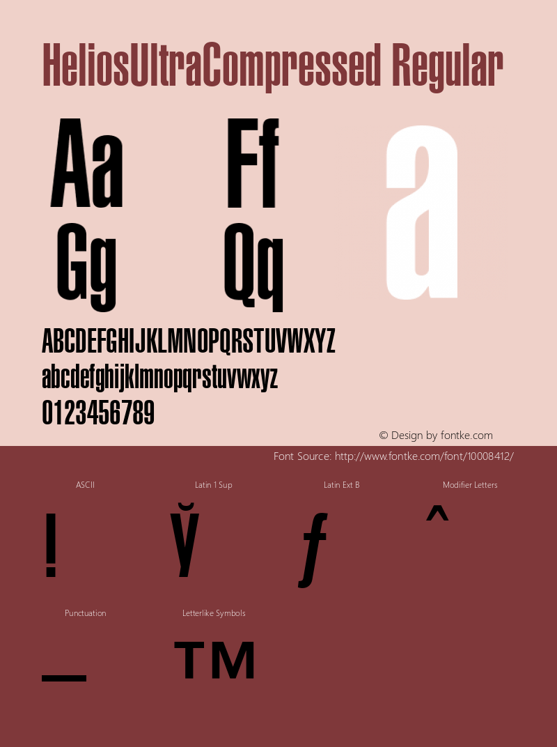 HeliosUltraCompressed Regular 001.000 Font Sample