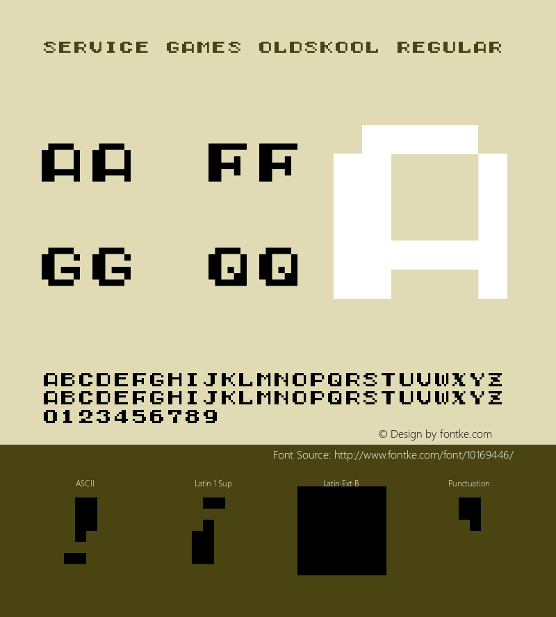 Service Games Oldskool Regular 1.0 Font Sample