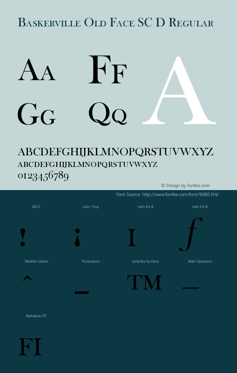 Baskerville Old Face SC D Regular Version 001.005 Font Sample