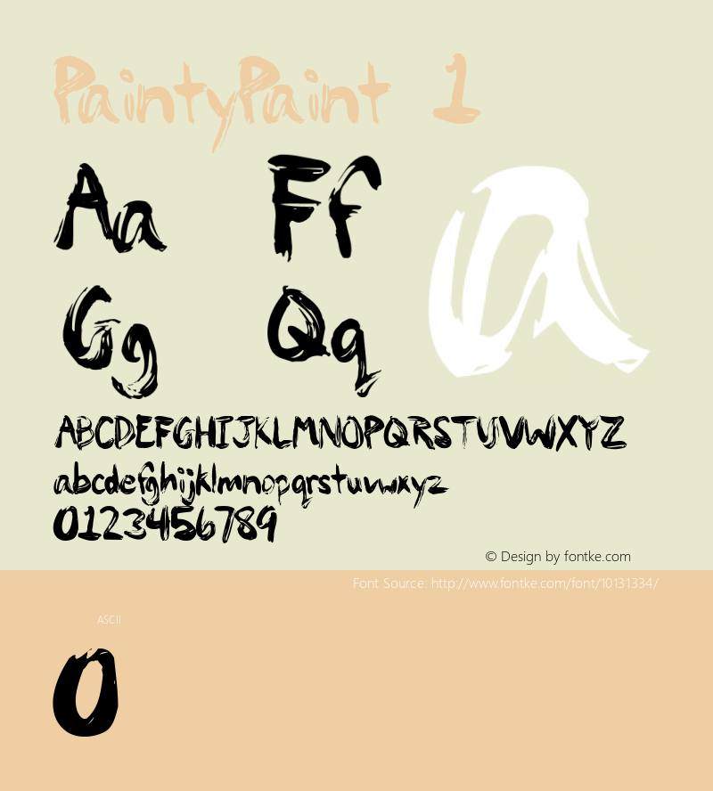 PaintyPaint 1 Macromedia Fontographer 4.1 8/11/2004 Font Sample