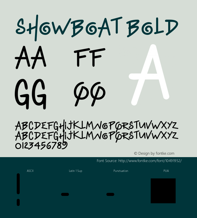 Showboat Bold Version 1.0 Font Sample