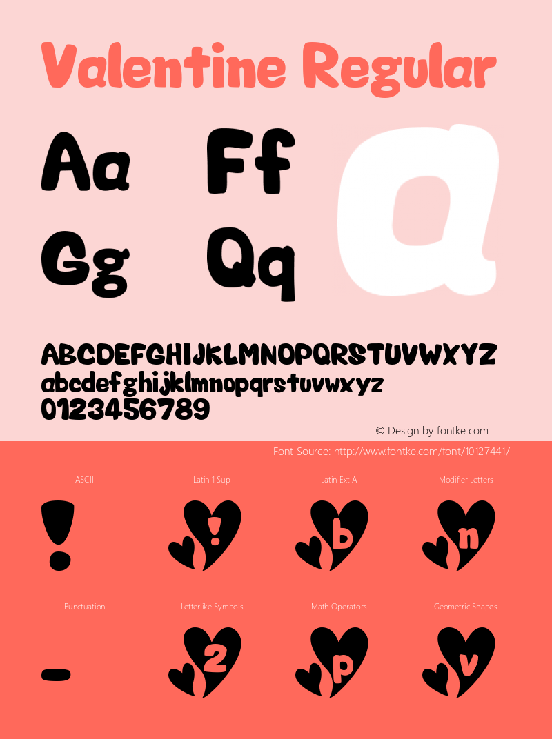 Valentine Regular Macromedia Fontographer 4.1.5 20/3/04 Font Sample