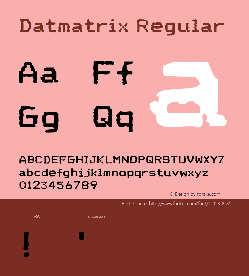 Datmatrix Regular 001.001 Font Sample