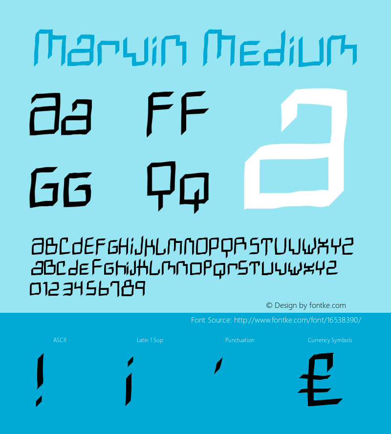 Marvin Medium Version 001.000 Font Sample