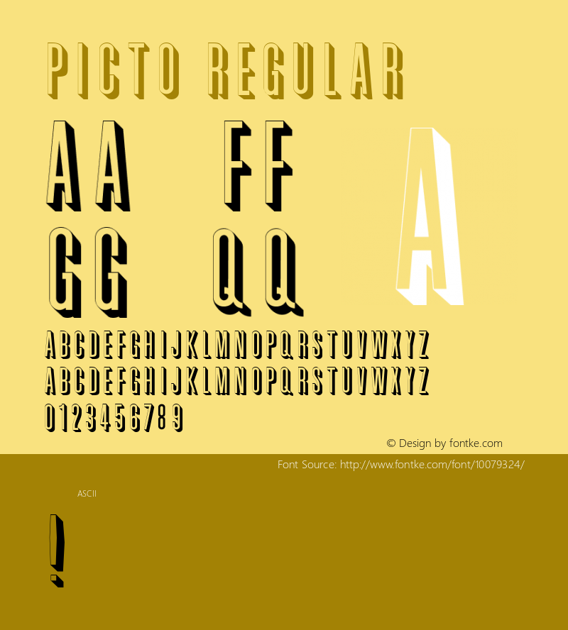 Picto Regular Unknown Font Sample