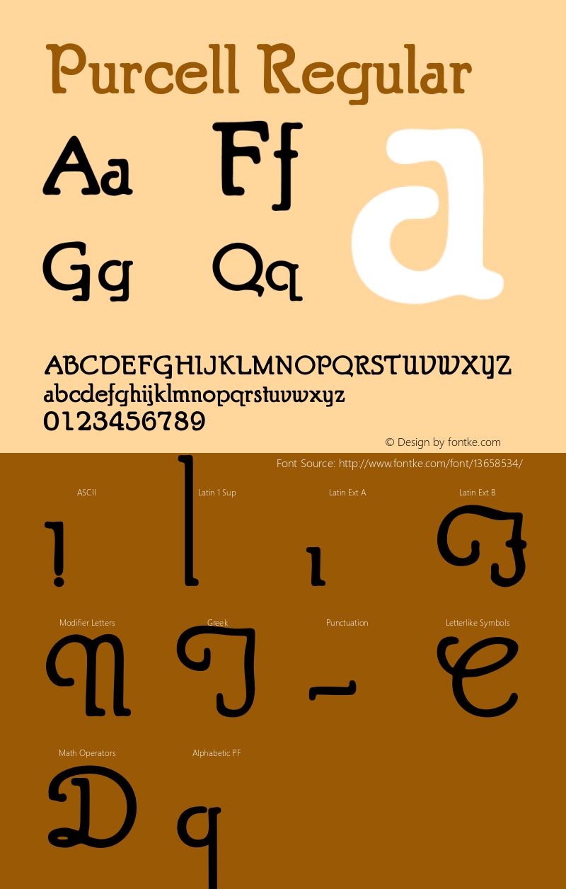 Purcell Regular 001.000 Font Sample