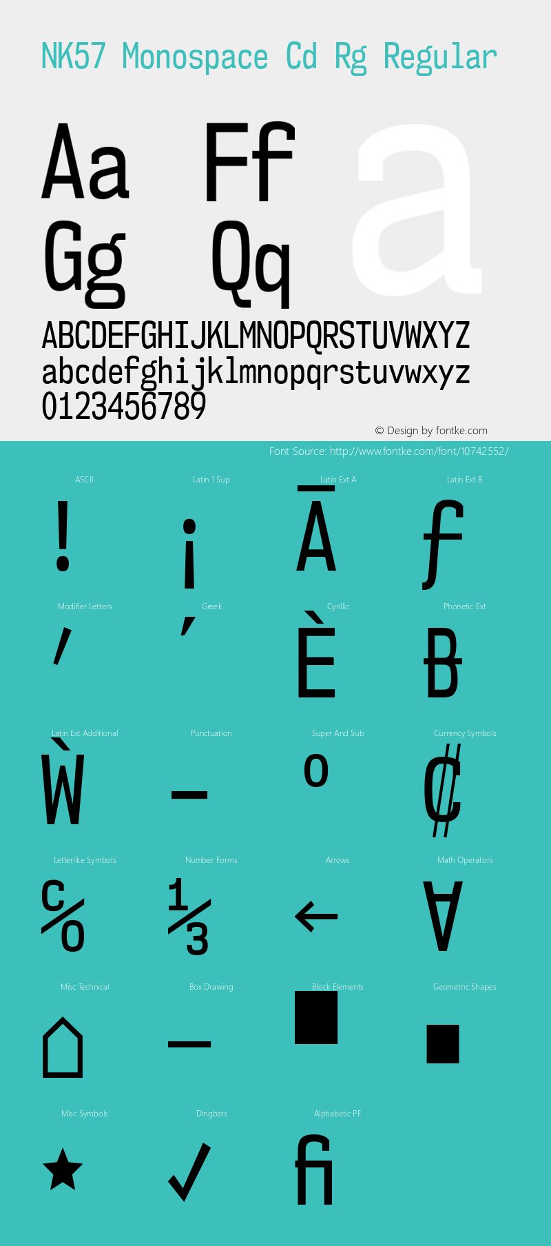 NK57 Monospace Cd Rg Regular Version 1.000 Font Sample