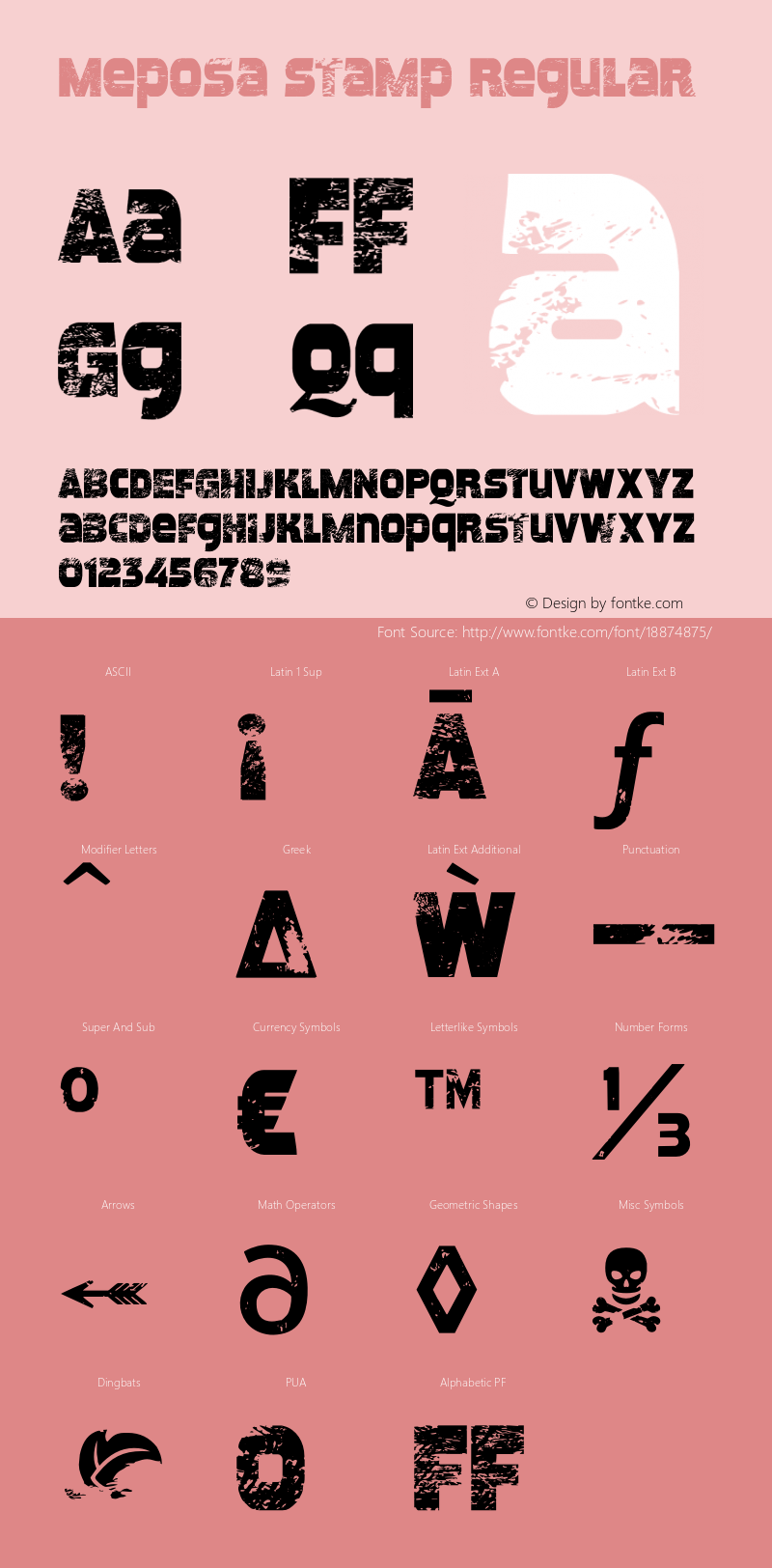 Meposa Stamp Regular Version 2.000 Font Sample