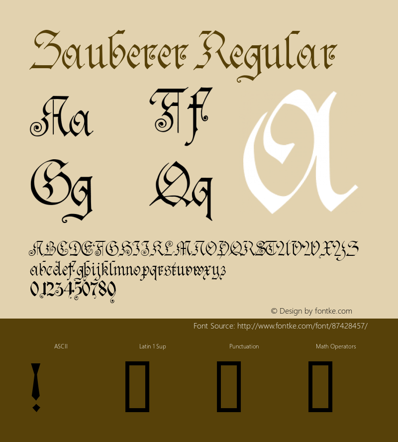 Zauberer W05 Regular Version 4.70 Font Sample