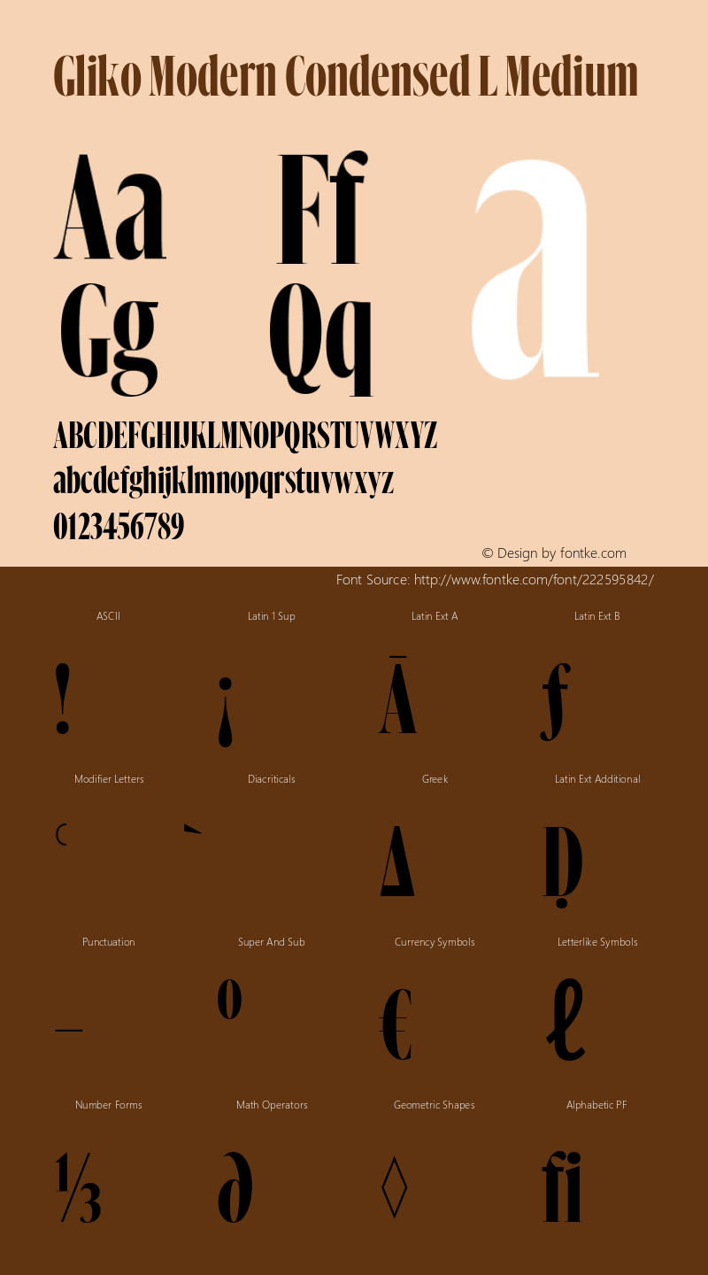 Gliko Modern Condensed L Medium Version 2.001图片样张