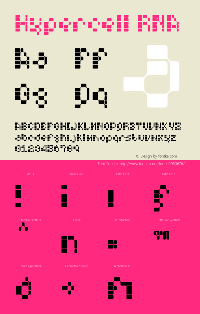 Hypercell RNA Version 001.000 Font Sample