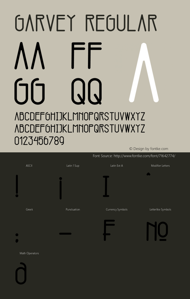 Garvey Version 1.00;November 18, 2019;FontCreator 11.5.0.2427 32-bit Font Sample