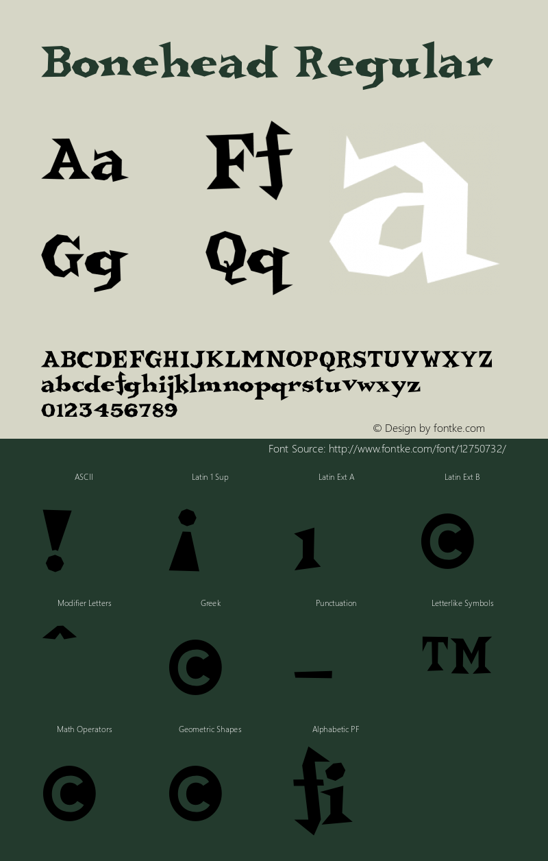 Bonehead Regular 001.000 Font Sample