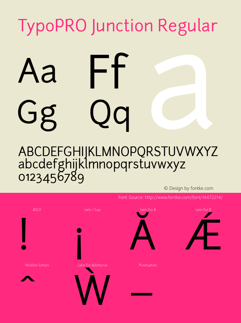 TypoPRO Junction Regular Version 1.056 Font Sample