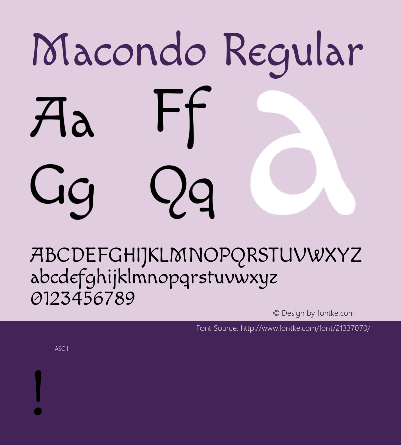 Macondo Version 1.0 Font Sample