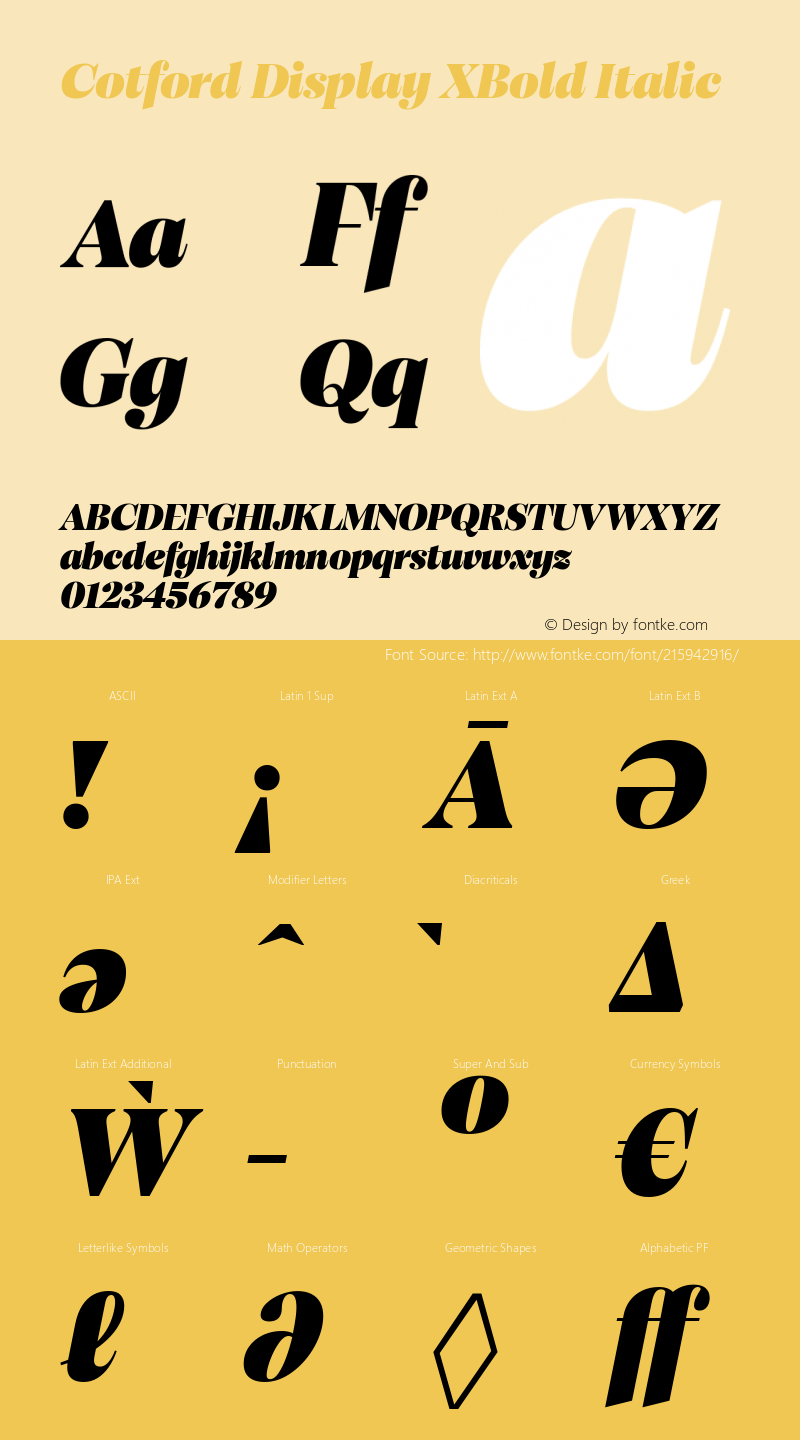 Cotford Display XBold Italic Version 1.00图片样张