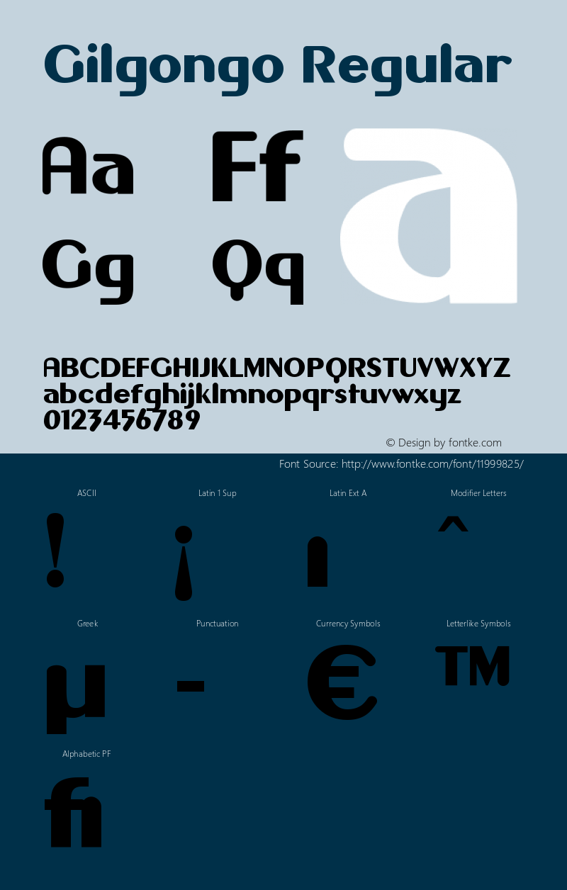 Gilgongo Regular 1.0 Font Sample