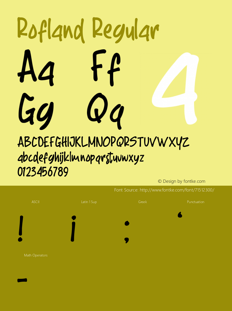 Rofland Version 1.00;August 6, 2020;FontCreator 12.0.0.2545 64-bit Font Sample