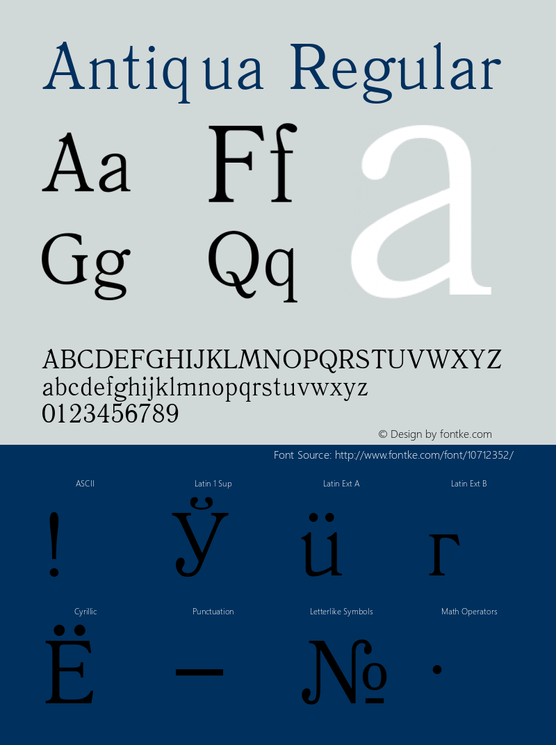 Antiqua Regular Converted from t:\ANT45___.TF1 by ALLTYPE Font Sample