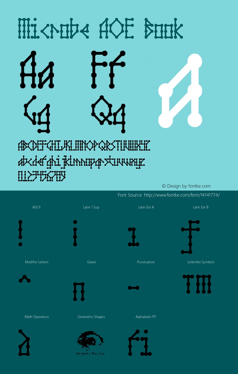 Microbe AOE Book Version Macromedia Fontograp Font Sample