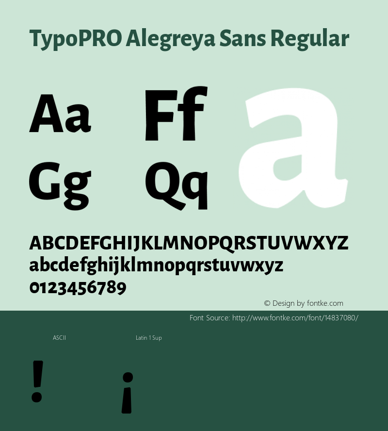 TypoPRO Alegreya Sans Regular Version 1.000;PS 001.000;hotconv 1.0.70;makeotf.lib2.5.58329 DEVELOPMENT Font Sample