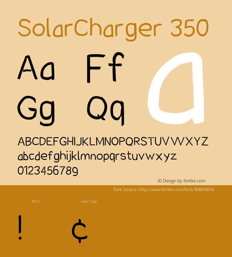 SolarCharger 350 Version 1.100 Font Sample