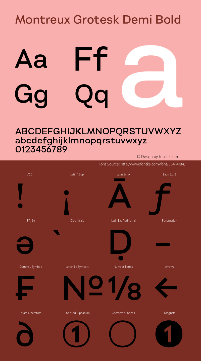 Montreux Grotesk Demi Bold Version 1.000;hotconv 1.0.109;makeotfexe 2.5.65596 Font Sample