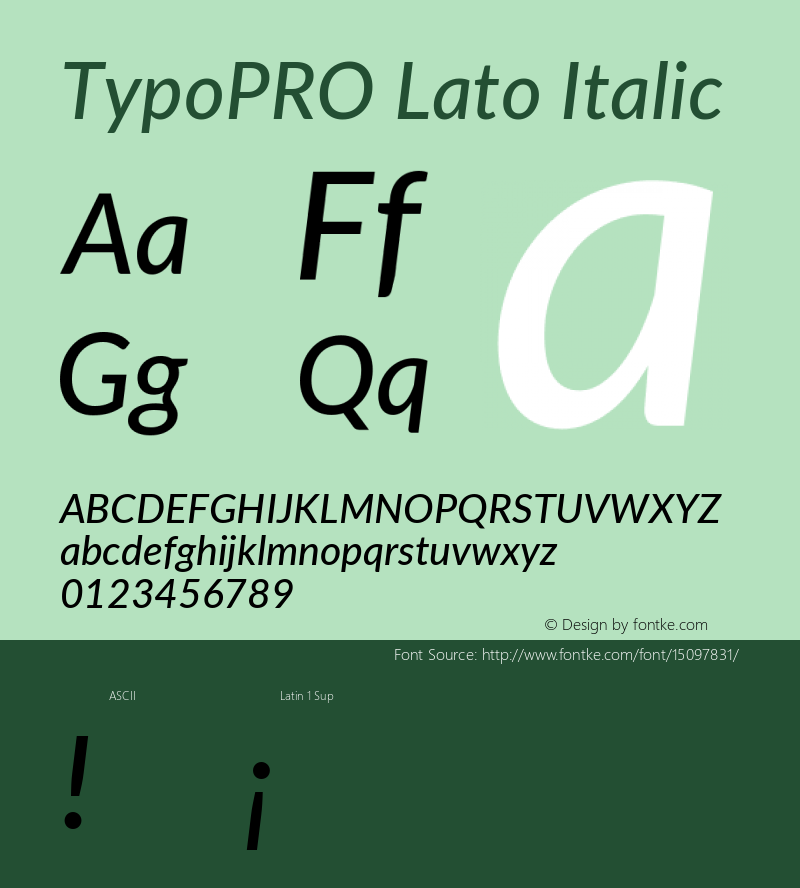 TypoPRO Lato Italic Version 2.010; 2014-09-01; http://www.latofonts.com/ Font Sample