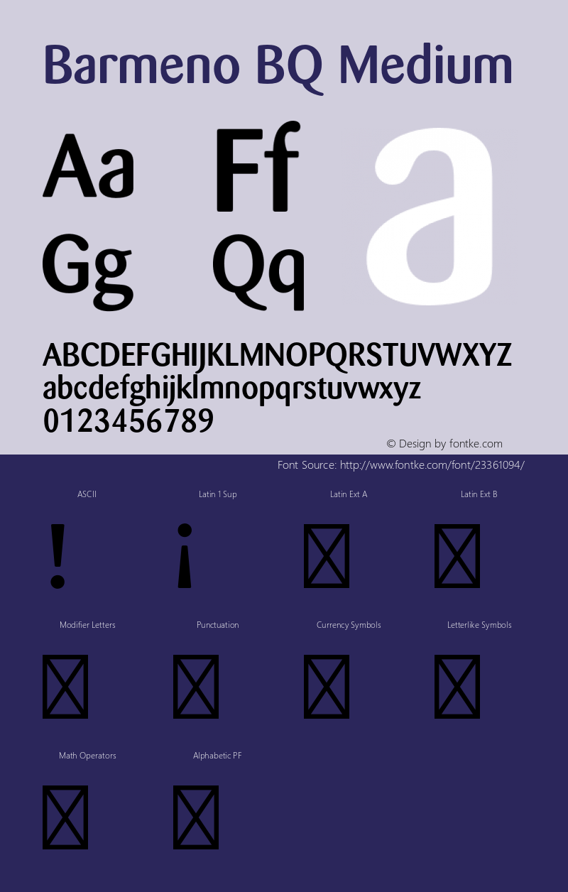 BarmenoBQ-Medium Version 001.000;Core 1.0.00;otf.5.02.2298;46.06MW Font Sample