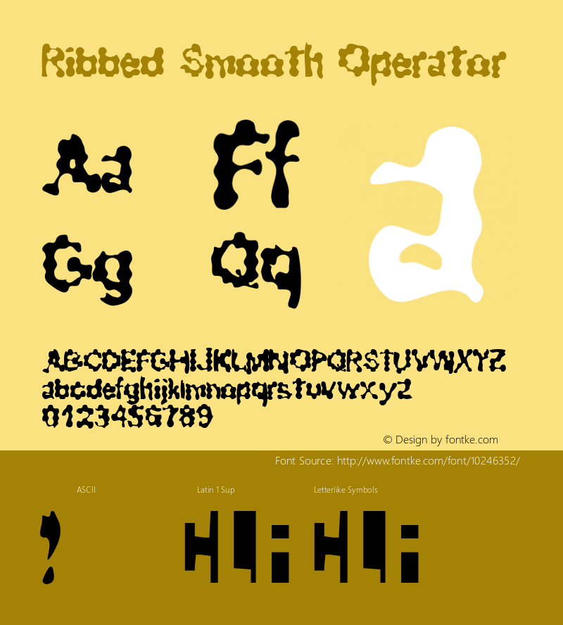 Ribbed Smooth Operator Macromedia Fontographer 4.1.2 5/10/97 Font Sample