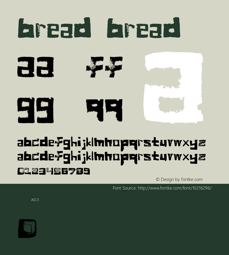 bread bread Unknown Font Sample