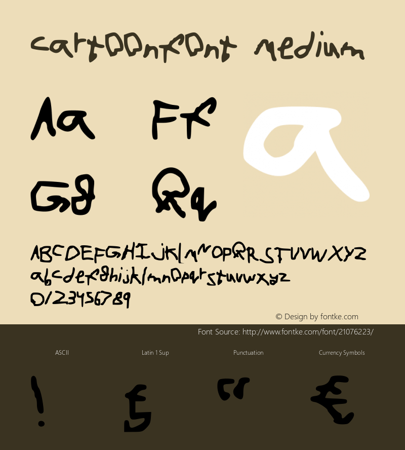 cartoonfont Version 001.000 Font Sample