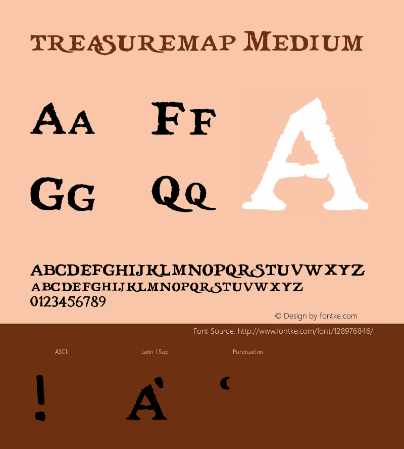 treasuremap Version 001.000 Font Sample