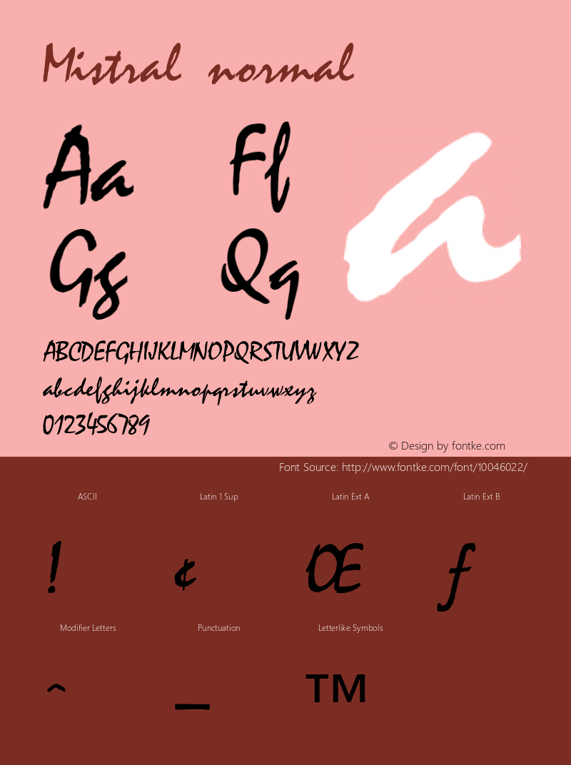 Mistral normal 001.003 Font Sample