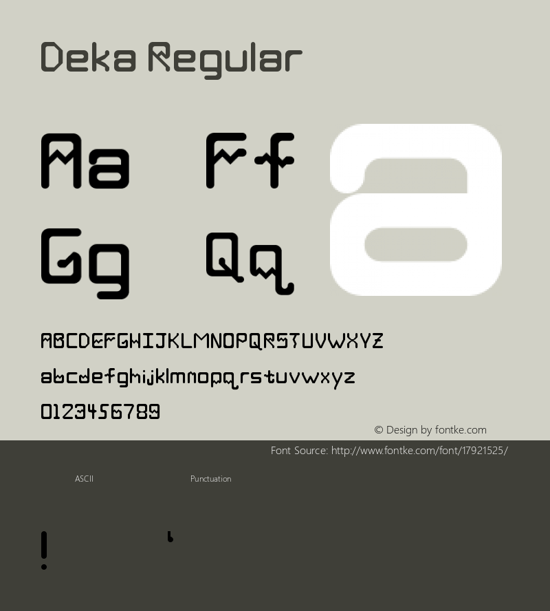 Deka Regular Version 1.0 Font Sample