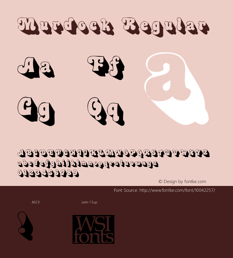 Murdock Regular The IMSI MasterFonts Collection, tm 1995, 1996 IMSI (International Microcomputer Software Inc.) Font Sample