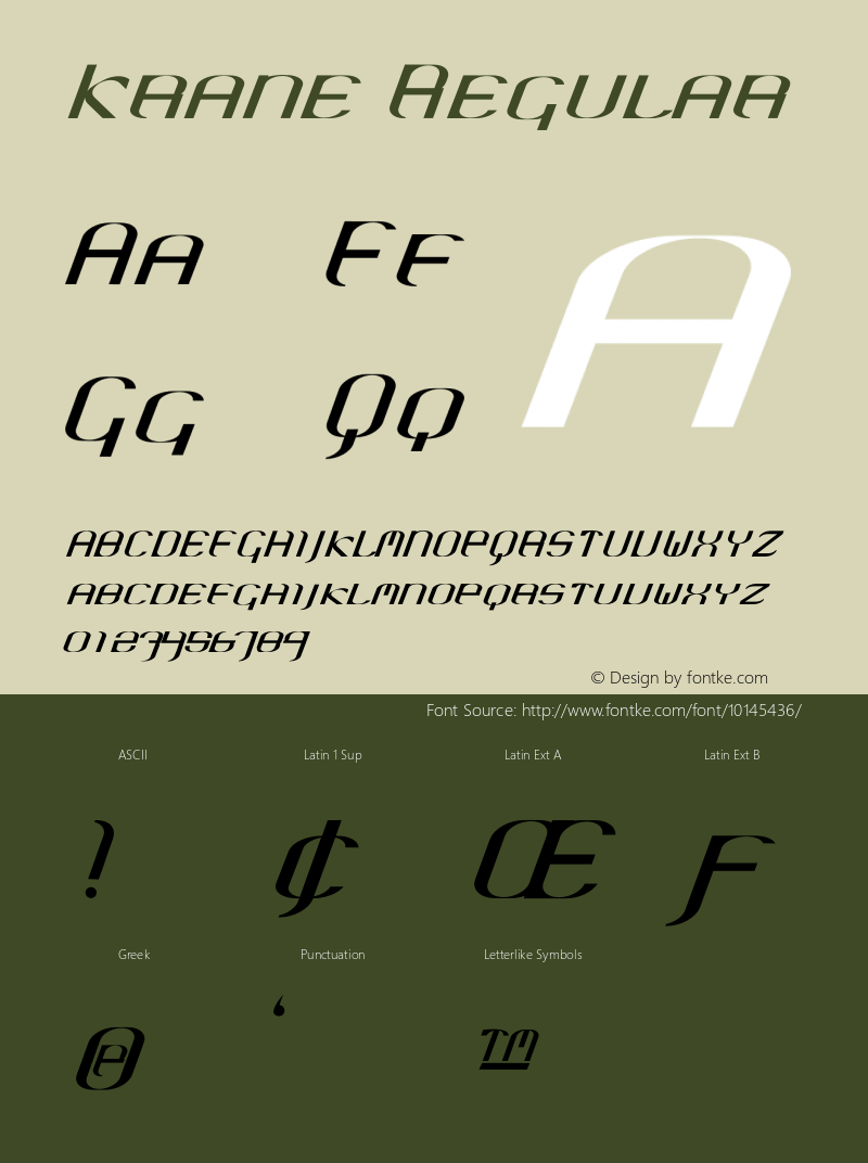 Krane Regular Version 1.000;PS 001.000;hotconv 1.0.38 Font Sample