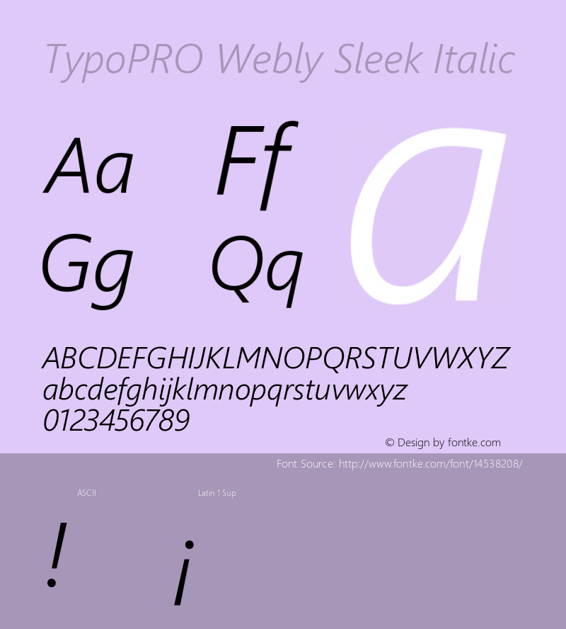 TypoPRO Webly Sleek Italic Version 0.10 January 23, 2013 Font Sample