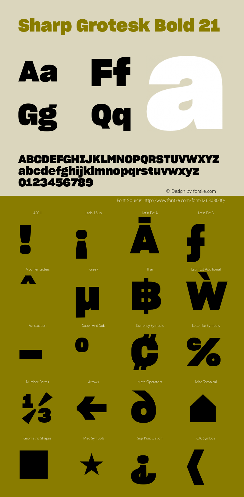 Sharp Grotesk Bold 21 Version 1.003 Font Sample