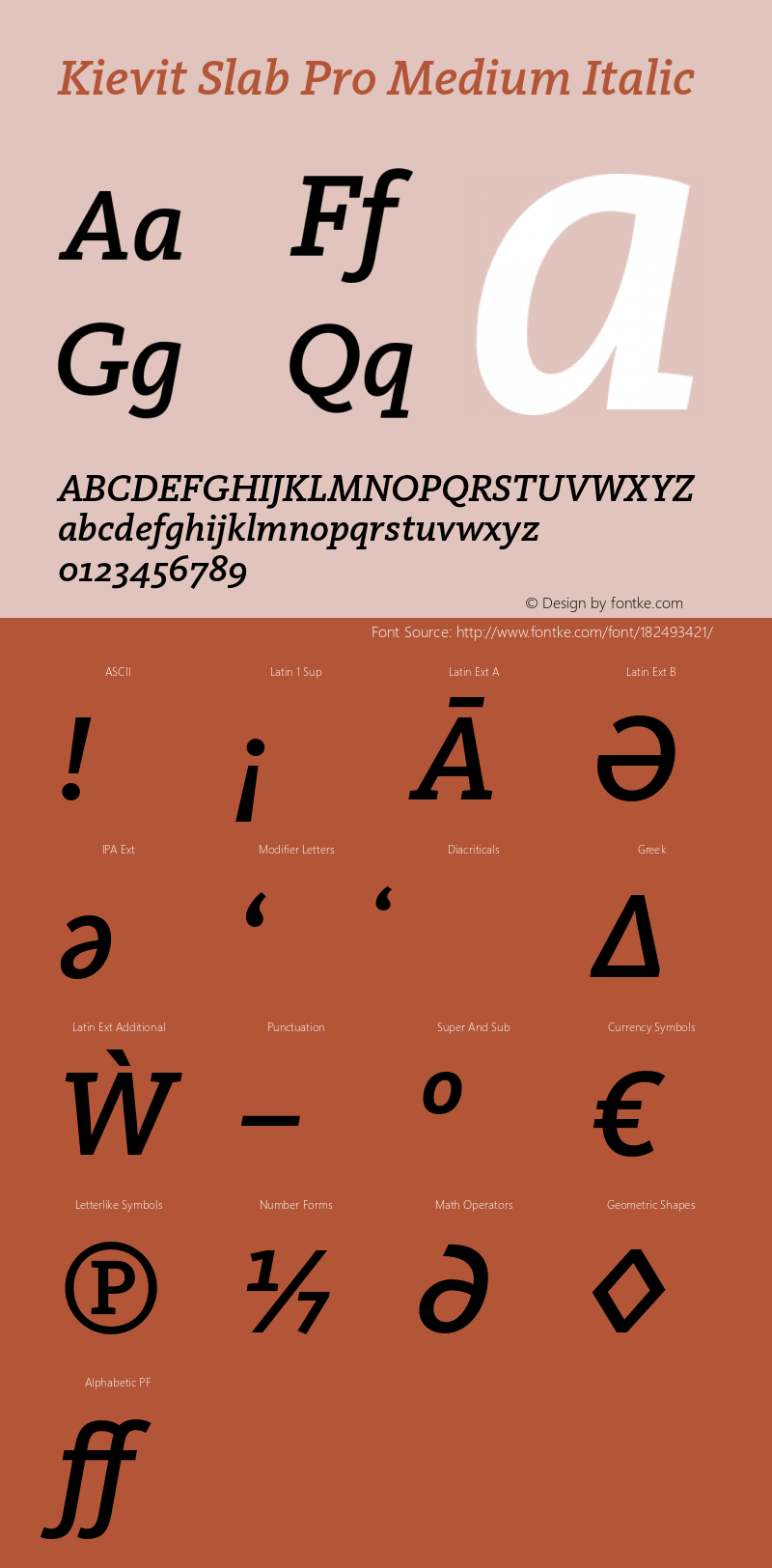 Kievit Slab Pro Medium Italic Version 7.700, build 1040, FoPs, FL 5.04图片样张