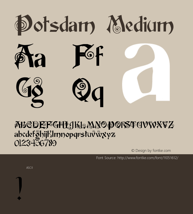 Potsdam Medium Version 001.000 Font Sample