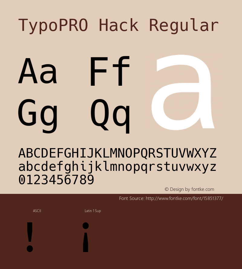 TypoPRO Hack Regular Version 2.015 Font Sample