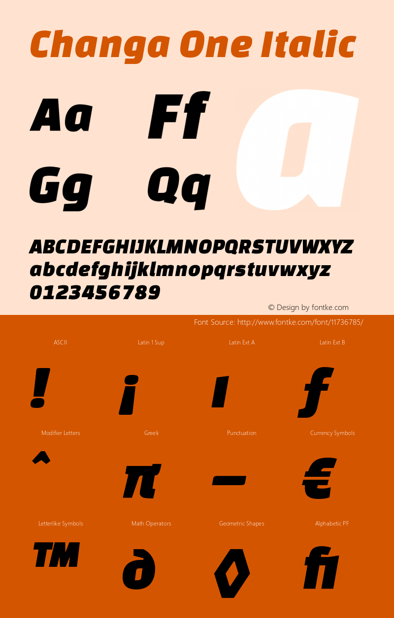 Changa One Italic Version 1.003 Font Sample