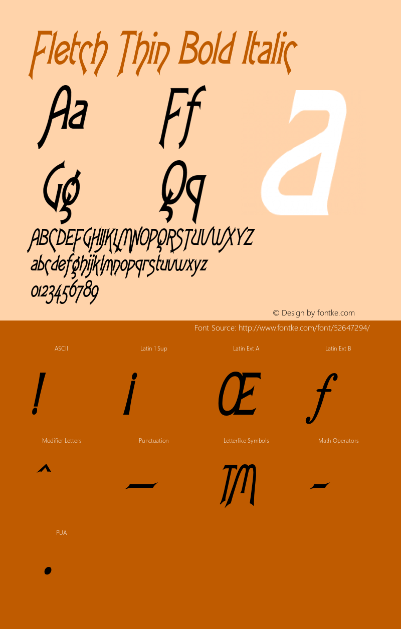 FletchThinBoldItalic Altsys Fontographer 4.1 12/30/94 {DfLp-URBC-66E7-7FBL-FXFA} Font Sample